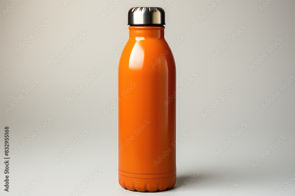 Empty metal water sport bottle mockup
