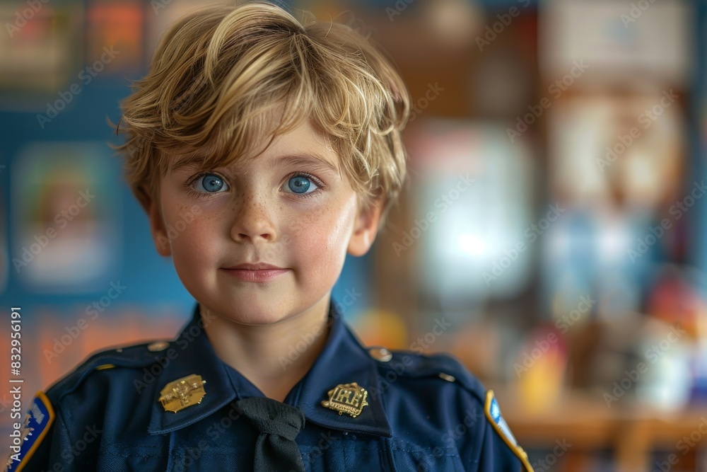 Little boy in a police officer suit. Little boy in a police officer suit.