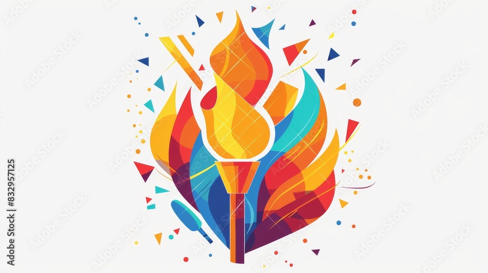 Illustration of Olympic torch with flame. Illustration of Olympic torch with flame.
