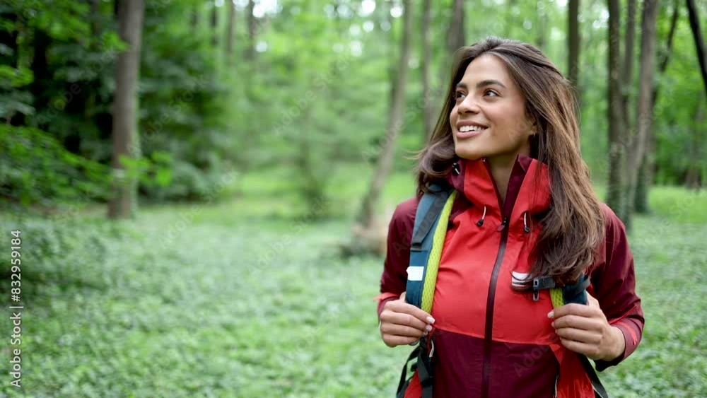 Beautiful, young woman hiking and enjoying in the nature Beautiful, young woman hiking and enjoying in the nature