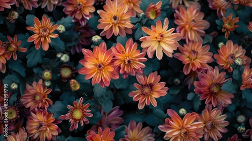 Chrysanthemum blooms in the fall