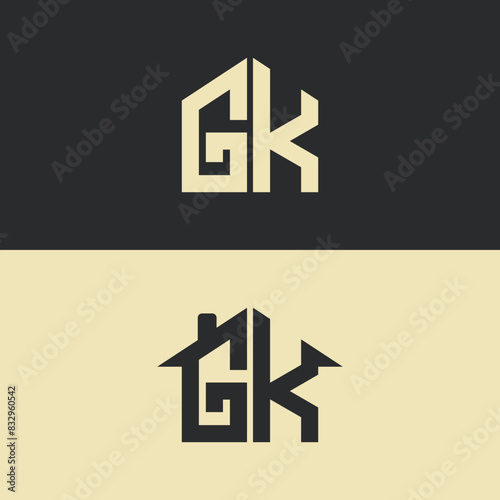 modern letter house and home logo design