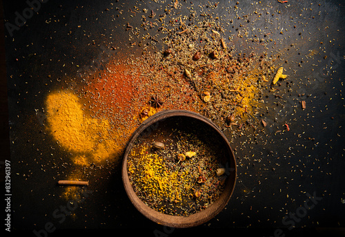 Spices on a surface  photo