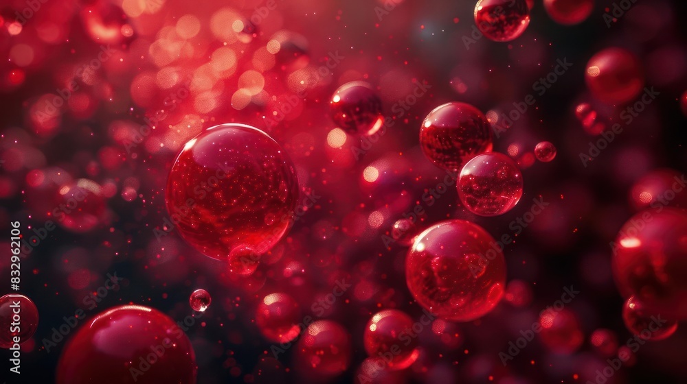 Intense Hues and Textured Elegance, A Macro Gaze at Red Bubbles Intense Hues and Textured Elegance, A Macro Gaze at Red Bubbles