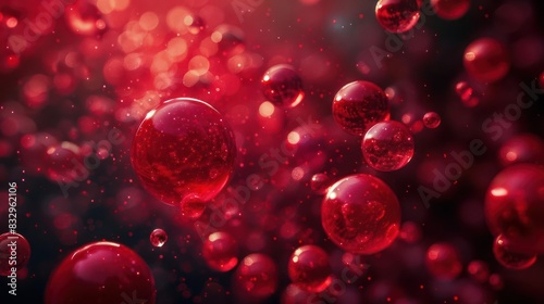 Intense Hues and Textured Elegance, A Macro Gaze at Red Bubbles