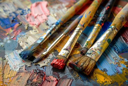 Paint, art, brush, palette, paintbrush, painting, artist, Vibrant Oil Painting