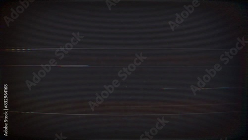 VHS Noise Distortion TV screen Old Vintage Video Effect.