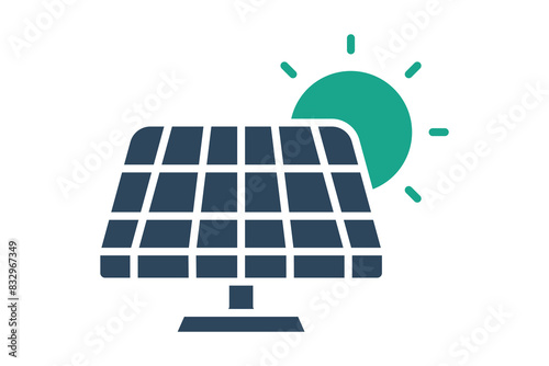 Solar panel icon. icon related to utilities. solid icon style. utilities elements vector illustration