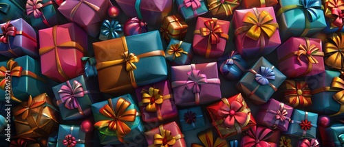gift boxes banner very colorful and festive themed © Dekastro