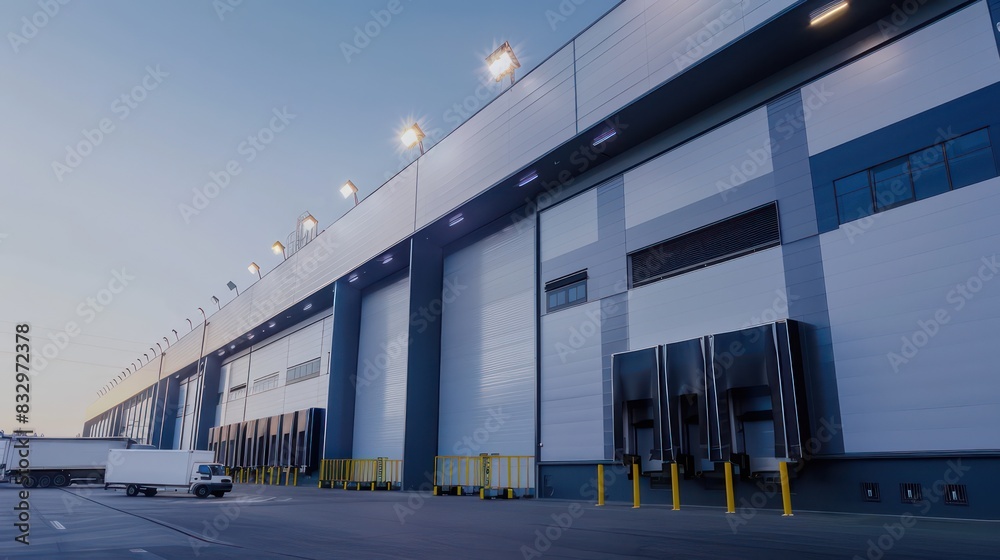 Obraz premium modern warehouse exterior view