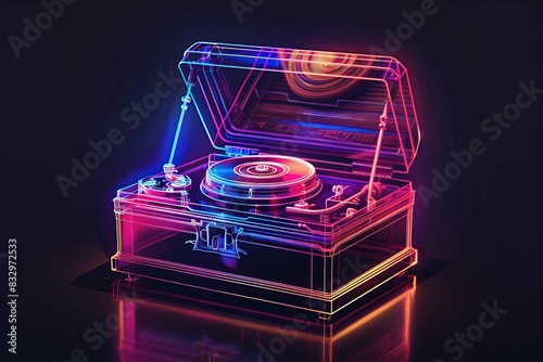 Neon line style music box