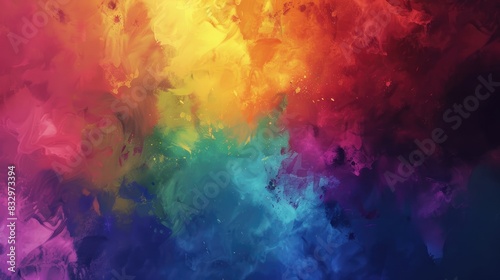Digital painting of a vibrant multicolored background © LukaszDesign