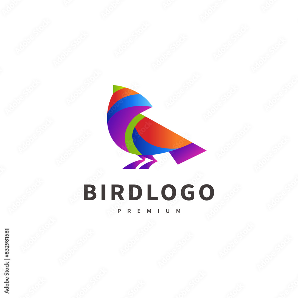 colorful bird logo design illustration