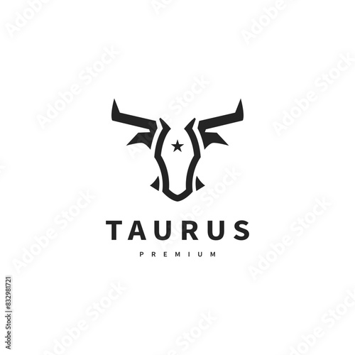 Longhorn taurus icon logo design illustration
