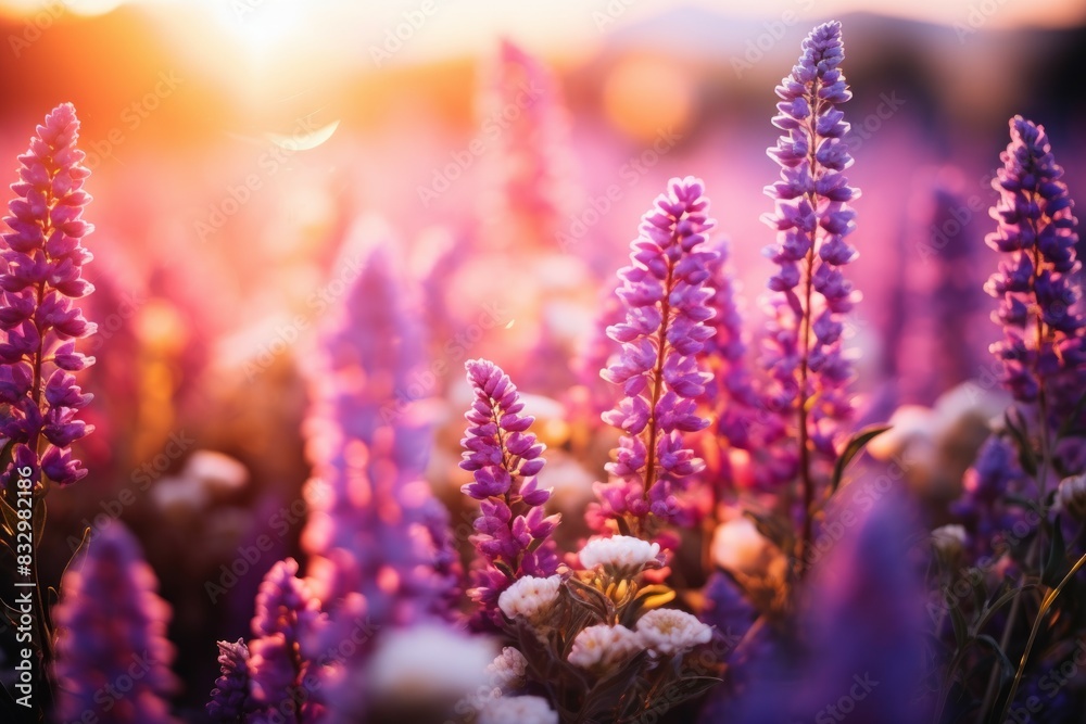 Obraz premium Summer flower fields - Generative AI