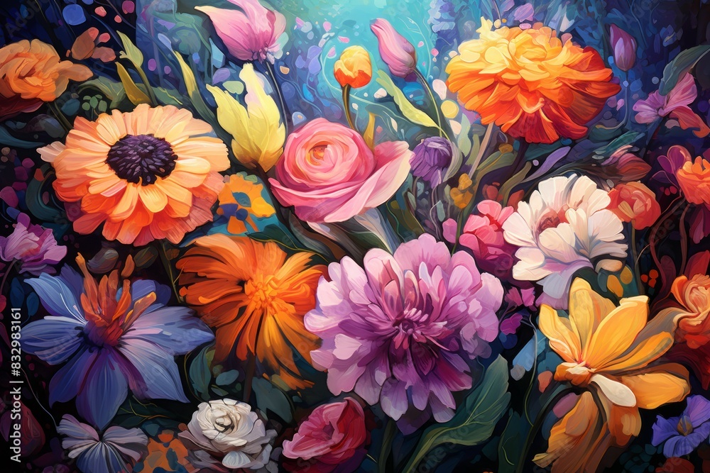 Summer flower fields - Generative AI Summer flower fields - Generative AI