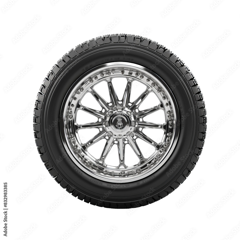 Obraz premium car wheel isolated on white background