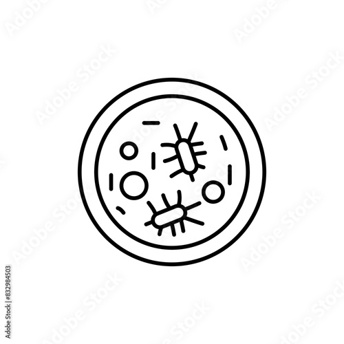 Petri dish line icon, vector flat trendy style illustration for web and app on white background..eps