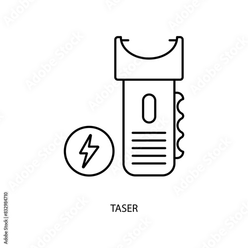 taser concept line icon. Simple element illustration. taser concept outline symbol design.
