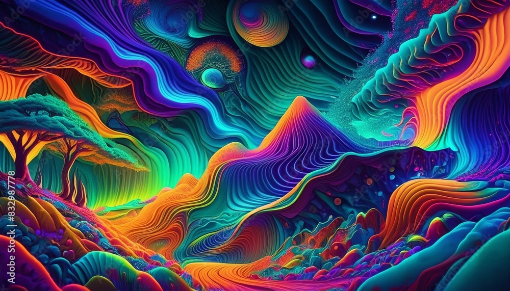 Bold, vibrant colors with a sense of motion and energy Bold, vibrant colors with a sense of motion and energy