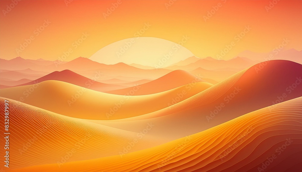  Radiant, soft golden hues blending into warm oranges and pinks, reminiscent of a sunrise.