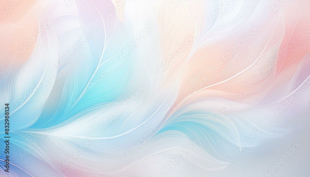 Soft, wispy streaks of light in pastel colors, resembling feathers, gently blending into a w Soft, wispy streaks of light in pastel colors, resembling feathers, gently blending into a w