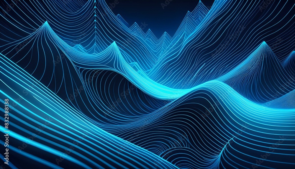 Thin, sharp lines in various shades of blue, creating a dense, intricate pattern on a dark Thin, sharp lines in various shades of blue, creating a dense, intricate pattern on a dark