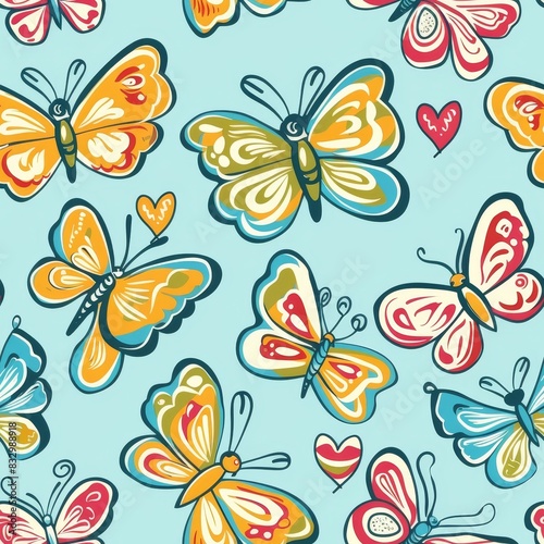 cute butterfly seamless pattern