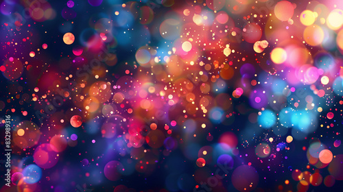 Celebration of Colorful Confetti and Bokeh, generative ai