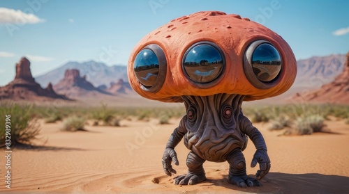 Mushroom Alien in the Desert
