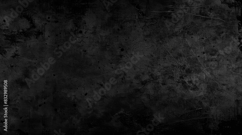 Black background vector illustration with vintage distressed grunge texture and dark gray charcoal color paint, black stone, cement or concrete wall