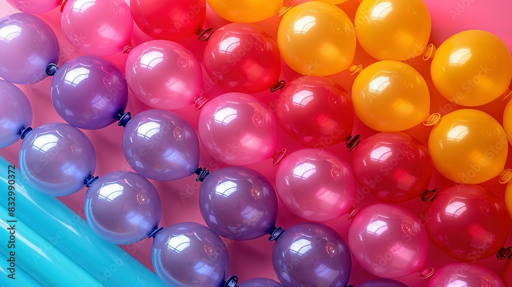 Fototapeta premium Color Carnival: Balloons and Tubes Create a Festive Flair