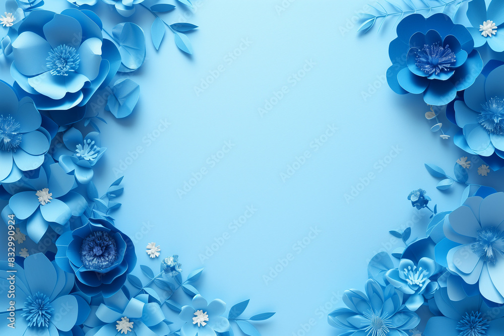 Background of blue paper flowers with empty space for text or greeting card design. Postcard for International Women s Day and Mother s Day.
Background of blue paper flowers with empty space for text or greeting card design. Postcard for International Women s Day and Mother s Day.