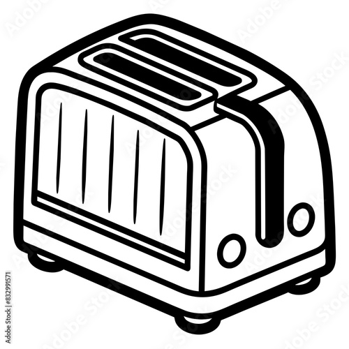 black and white icon of toaster