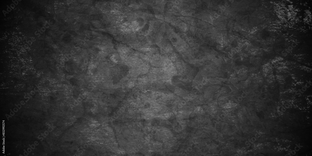 Abstract Dark Black background texture, old vintage charcoal black backdrop paper with watercolor. Abstract background with black wall surface, black stucco texture. Black gray satin dark texture.