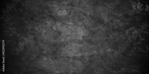 Abstract Dark Black background texture, old vintage charcoal black backdrop paper with watercolor. Abstract background with black wall surface, black stucco texture. Black gray satin dark texture.