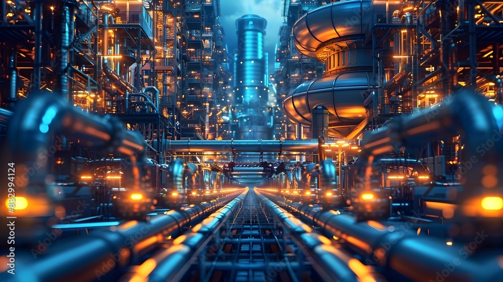 Towering Power Plant Unleashing Futuristic Energy In Intricate Industrial Landscape Towering Power Plant Unleashing Futuristic Energy In Intricate Industrial Landscape