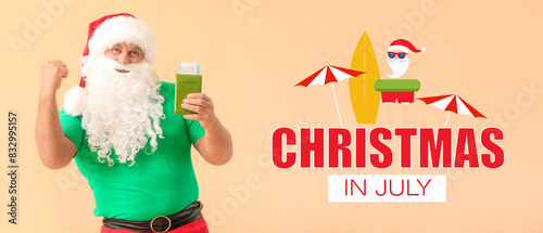 Santa Claus with passport a...