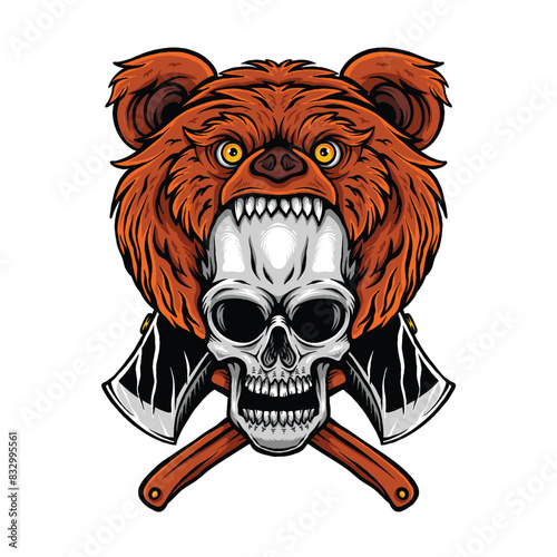 Lumberjack Bear illustrations using a hand drawing style continued with digital coloring.
