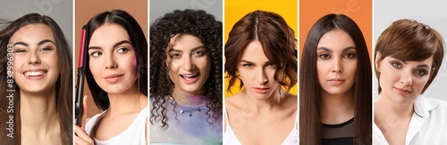Collage of young women with...