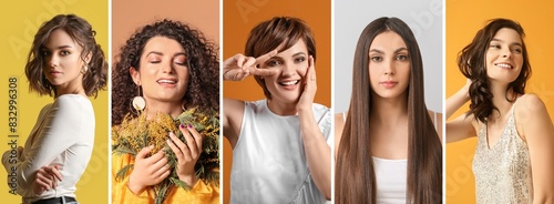 Collage of young women with...