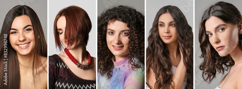 Collage of young women with...