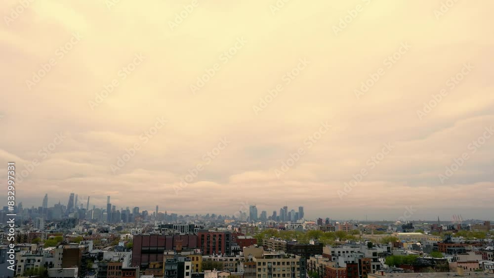 Timelapse Of NYC Aerial Sunset Clouds With Beautiful Hue Timelapse Of NYC Aerial Sunset Clouds With Beautiful Hue