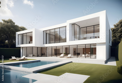 Modern luxury house with a swimming pool
