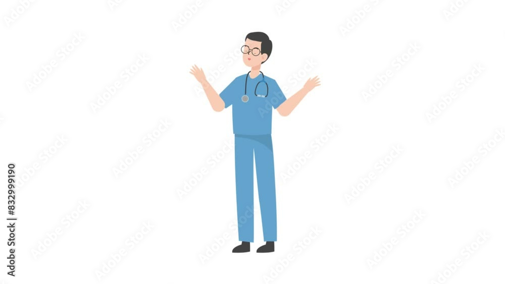 Doctor raising both hands Doctor raising both hands