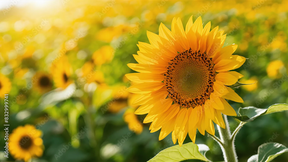 sunflower on a lively field background sunflower on a lively field background