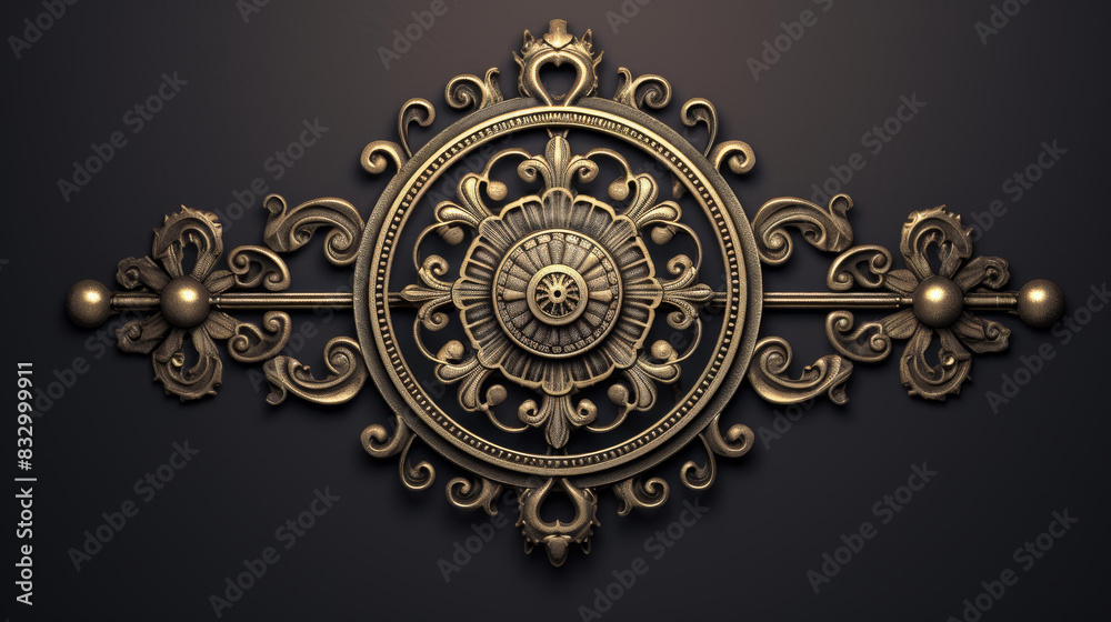 Fototapeta premium Elevate your style with this elegant vintage brooch featuring intricate design and detailed craftsmanship in high resolution.