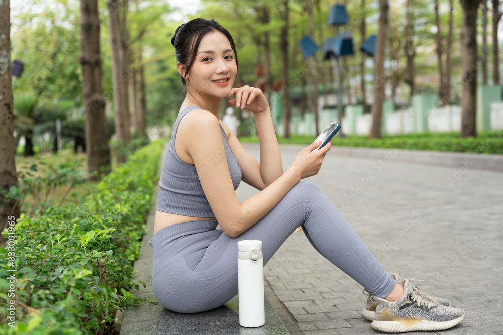 Portrait of Asian girl exercising at the park Portrait of Asian girl exercising at the park