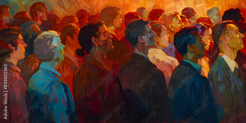 Diverse Crowd: Painted Representation of a Group of People | Unity in ...