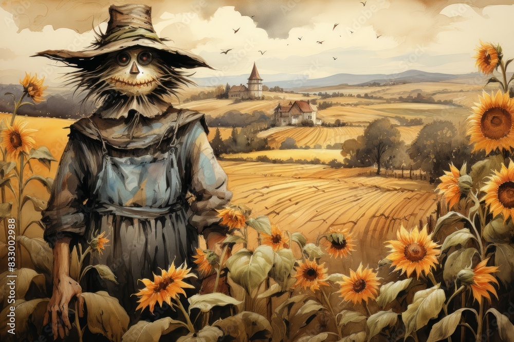 Fototapeta premium Scarecrows - Generative AI